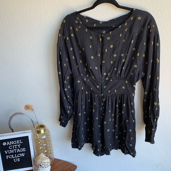 Free People Love Grows Long NWT Navy Romper - Picture 3 of 12